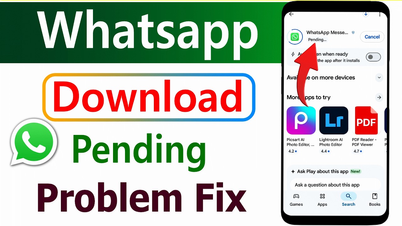 Whatsapp Download Karne Par Pending Bata Raha Hai | Whatsapp Download Pending Problem