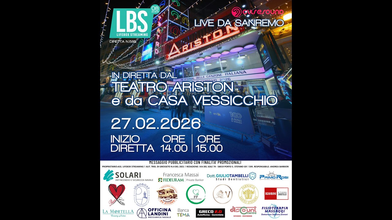 🎙️Live streaming n.586 - LIVE da SANREMO, precisamente da Casa Vessicchio