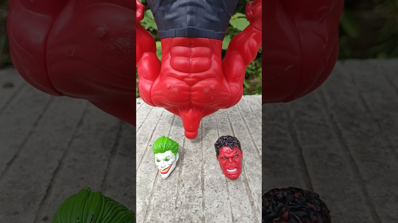 Red Hulk And Joker Choose Swap Head #spiderman #hulk #marveltoys