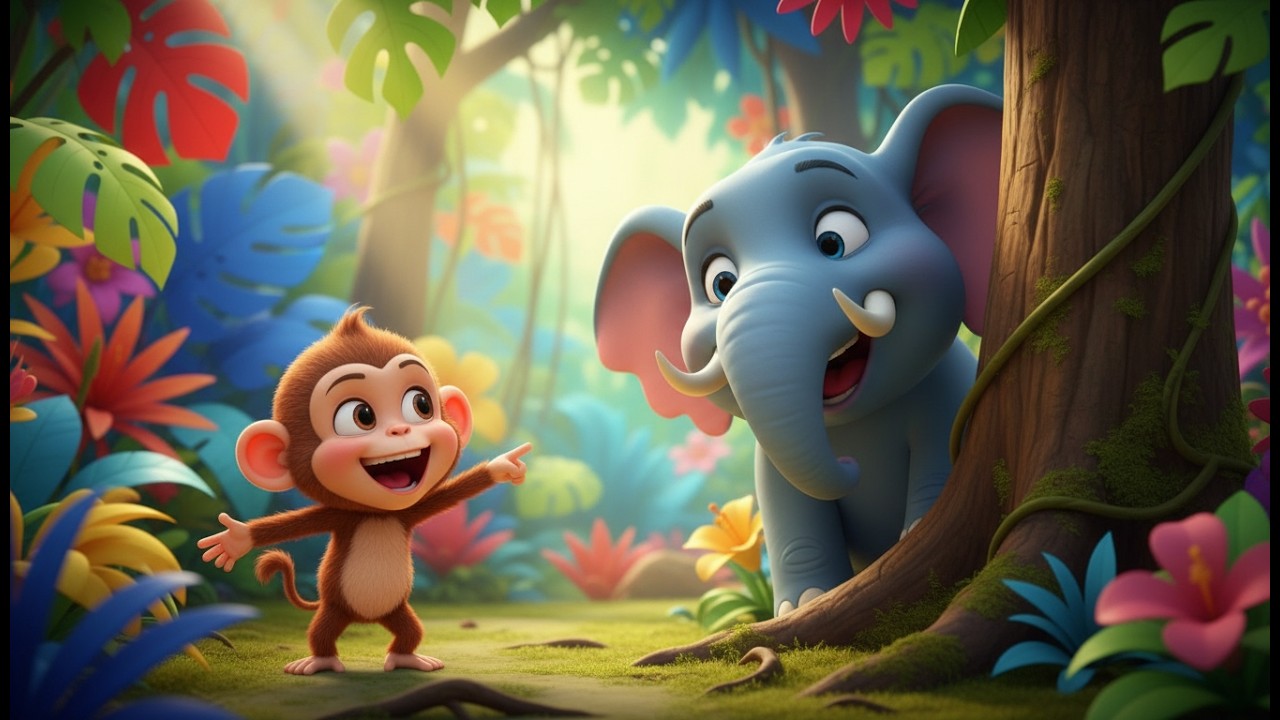 🎵 Aventura de las Escondidas en la Jungla 🐵🌴 Canción Infantil Divertida en Español Para Niños
