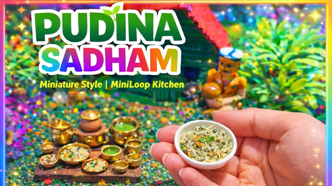 Pudina Sadham 🌿🍚 | Miniature Style | MiniLoop Kitche