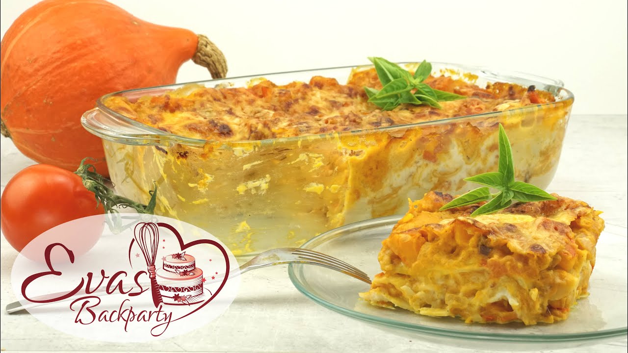 vegetarische Lasagne mit Hokkaido-Kürbis / würzig / Kürbis-Lasagne-Auflauf / Backen evasbackparty