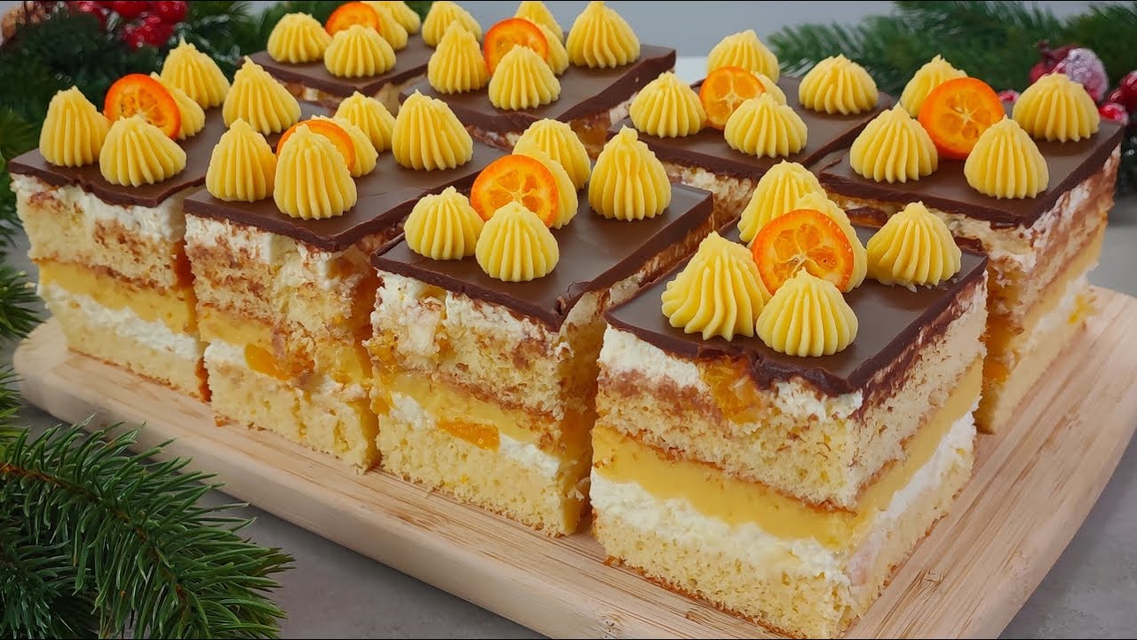 🎄🎂 Самый популярный десерт на Рождество. Сочный апельсиновый торт, который тает во рту.