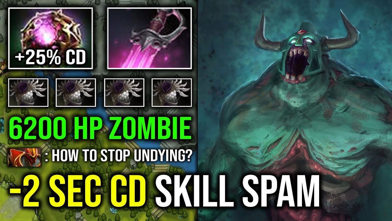 WTF 1v5 Khanda Zombie Apocalypse 2 Sec CD Decay Skill Spam 6200 HP Max Strength Undying Dota 2