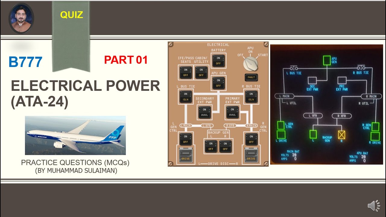 B777 ELECTRICAL SYSTEM ATA-24 QUIZ (PART 01)