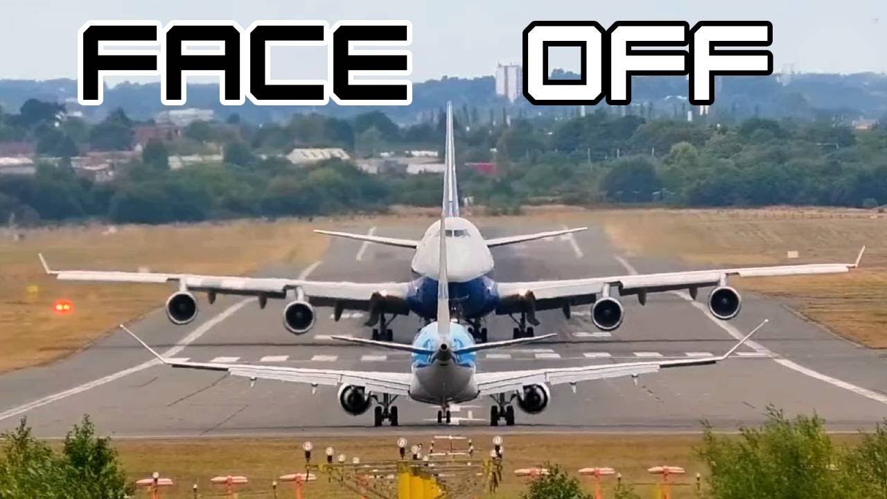 Boeing 747-400F vs Embraer ERJ-175 👉FACE/OFF👈 Birmingham Airport