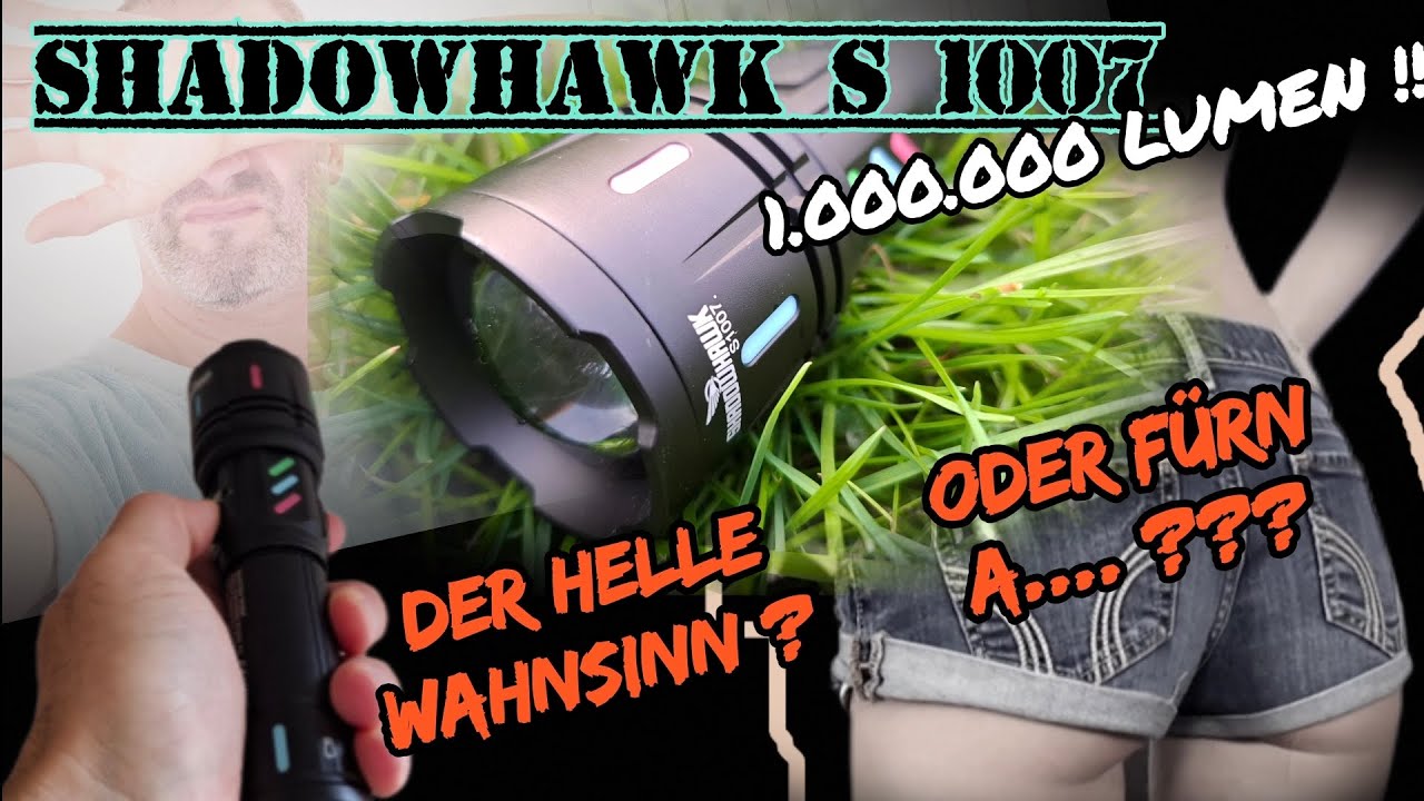 Shadowhawk Test S1007 Review Beamshots Lumenmessung LED #Zoom Taschenlampe #flashlight Wurkkos TD04