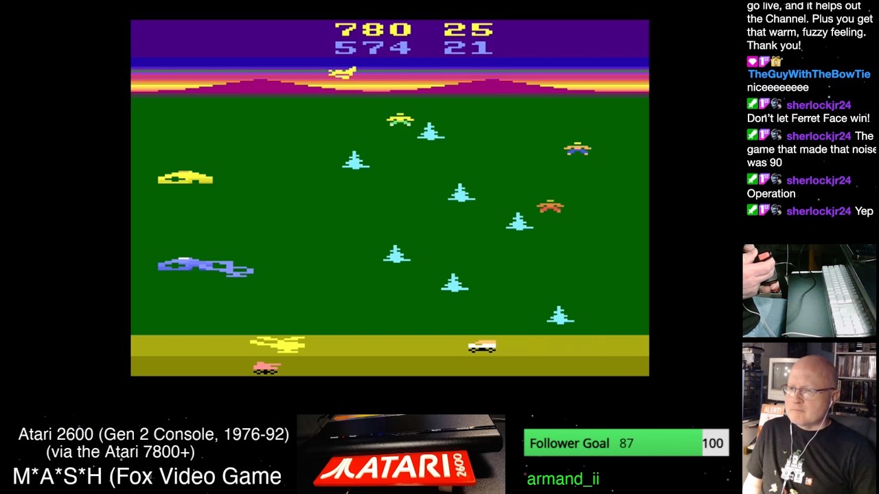 165 Atari 7800+, 2600 night, Assault, Chase The Chuckwagon, Gas Hog, Lost Luggage, M*A*S*H