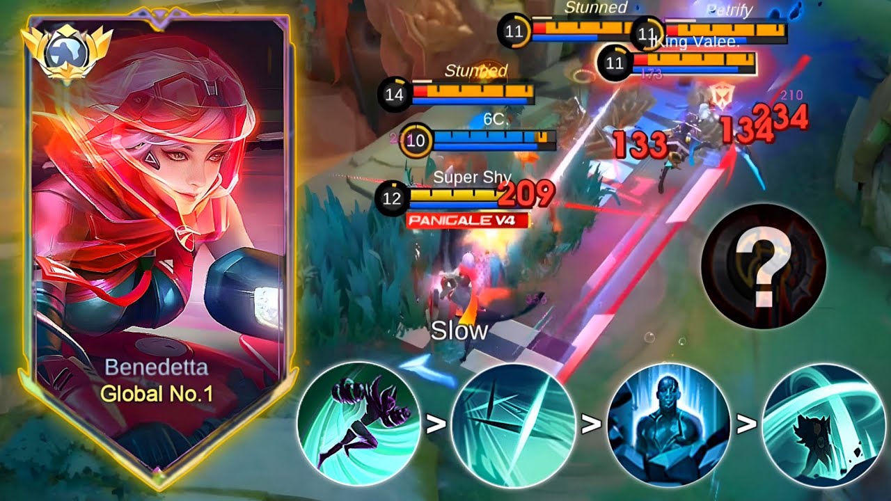 META TERIZLA CAN&rsquo;T REACT TO THIS NEW FULL TRUE DAMAGE BENEDETTA BUILD AND EMBLEM | MOBILE LEGENDS
