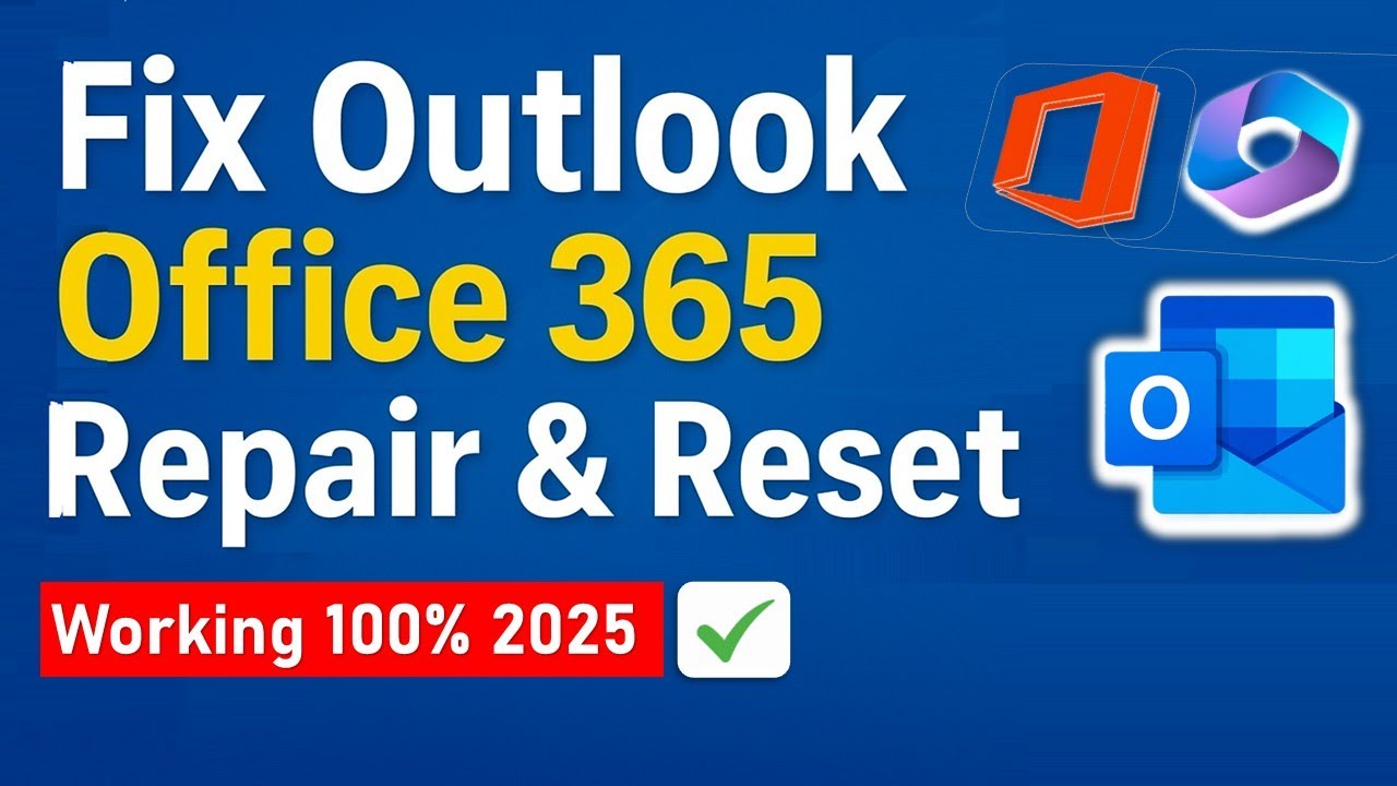 Fix Outlook & Office 365 Not Working on Windows 11 | Repair & Reset Guide (2025)