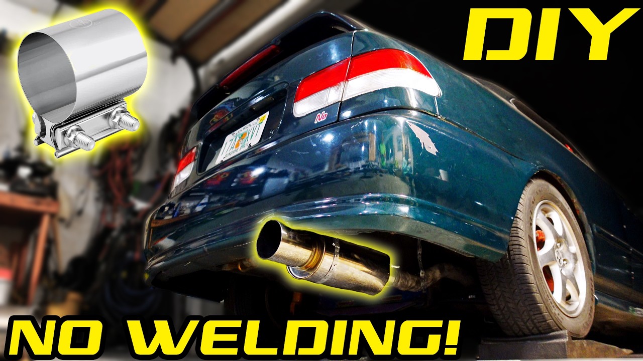HKS Hi Power Muffler Installation &ndash; Butt Joint Clamps, No Welding! Honda Civic D16