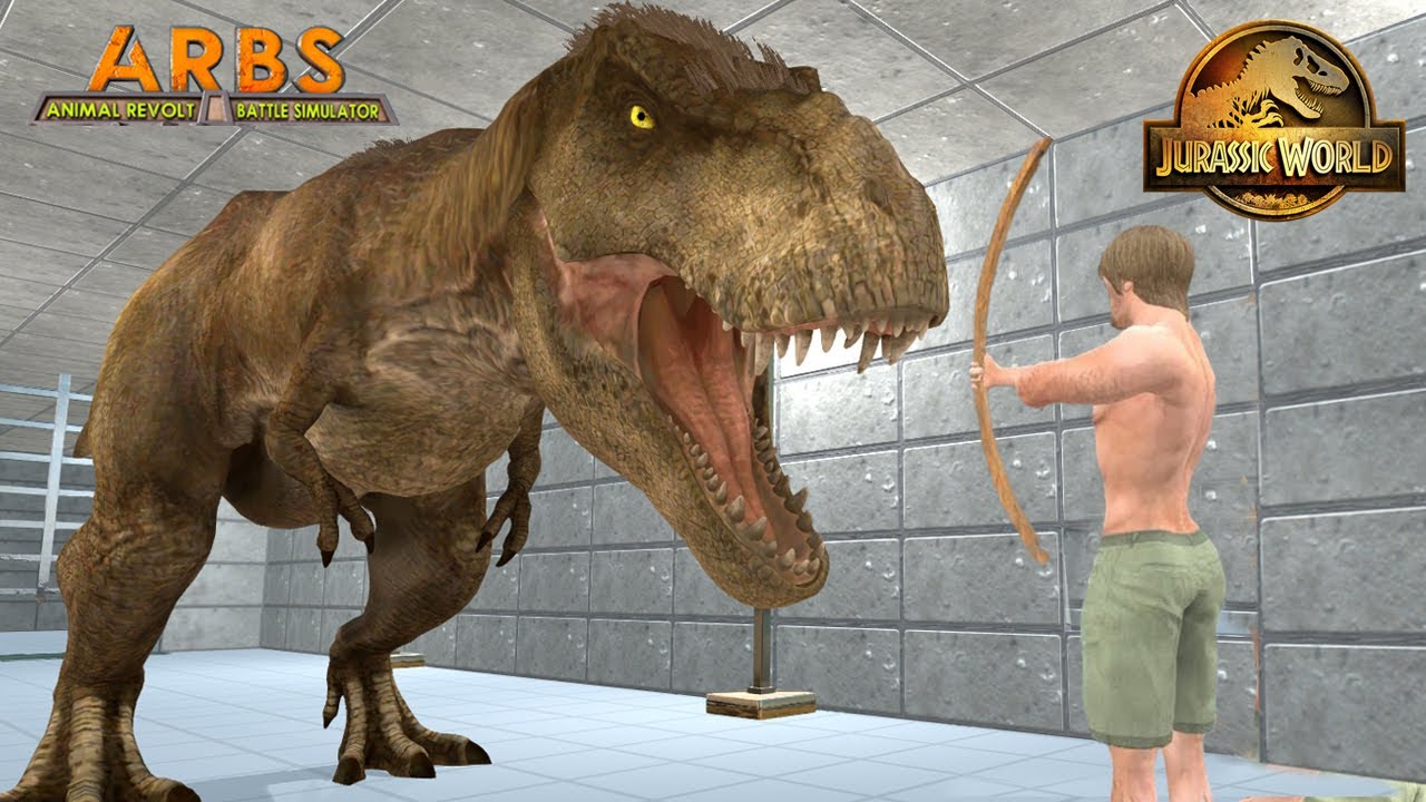PROLOGUE Trex VS ALL UNITS (Humans) 1 vs 3 with HP Bar - Animal Revolt Battle Simulator