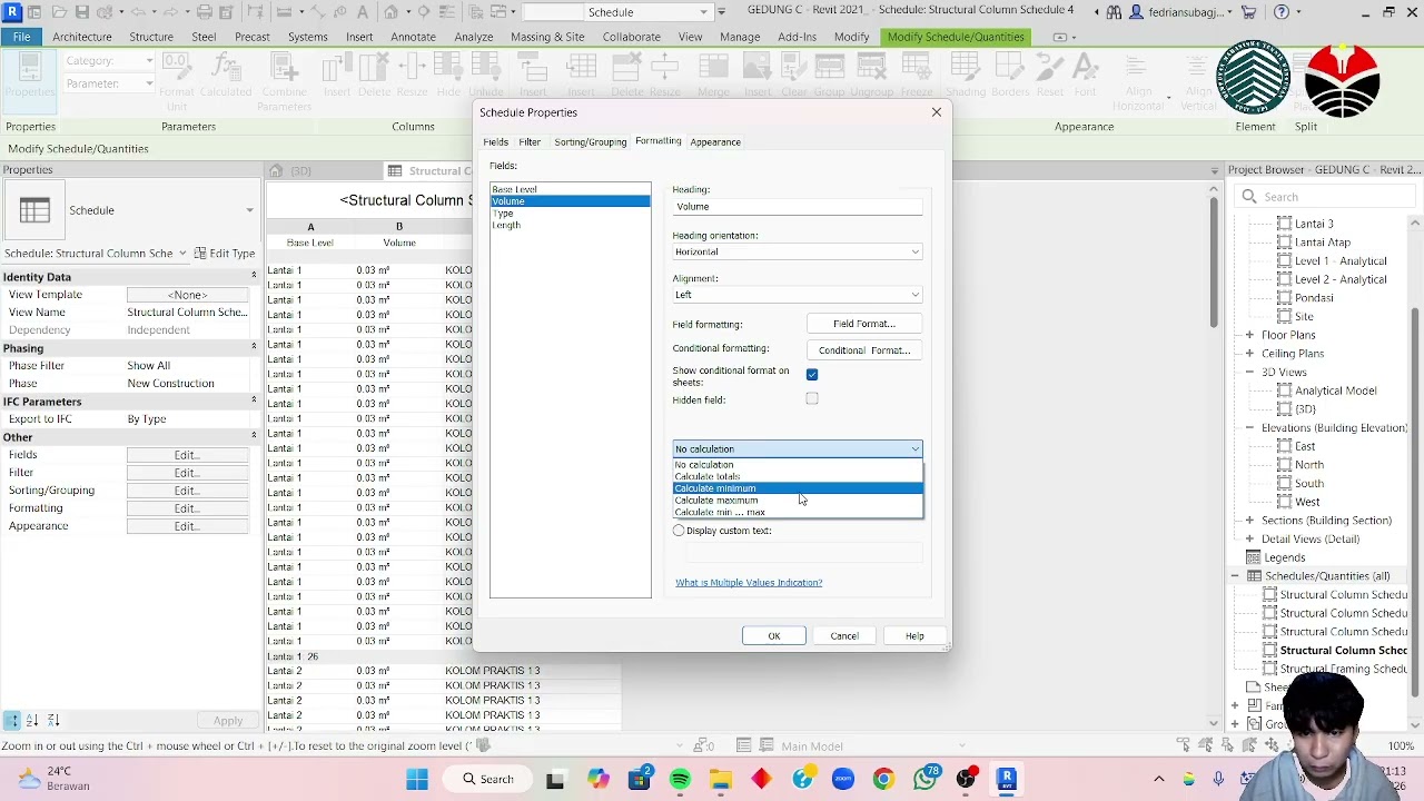 Cara Membuat Schedules Pada Aplikasi Revit Dengan Mudah