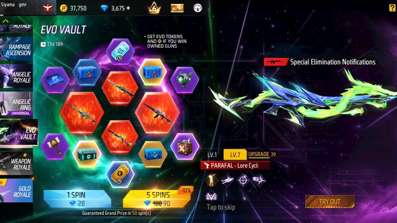 Evo vault new Royale free fire event