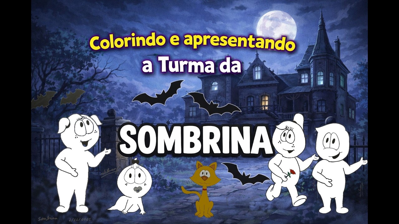 Apresentando e colorindo a turma da fantasminha Sombrina! Parte 1👻💜