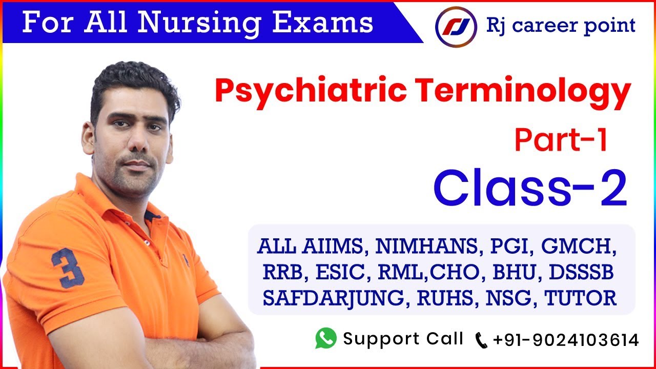 Psychiatric terminology |Nursing Officer|AIIMS|Rishikesh|PGI|Tejpal sir |Rjcareerpoint