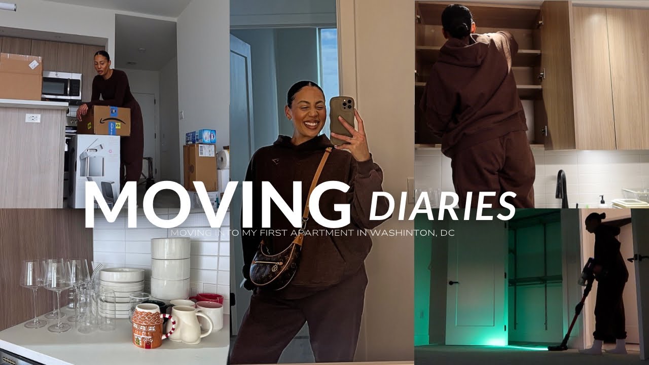 MOVING VLOG: I got the keys 🔑 deep cleaning & moving into my first apartment in Washington, DC