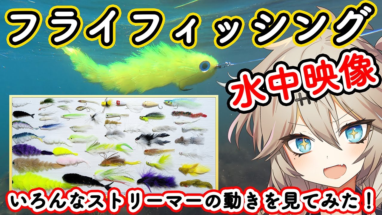 【フライフィッシング】色々なストリーマーを泳がせてみた【水中映像】