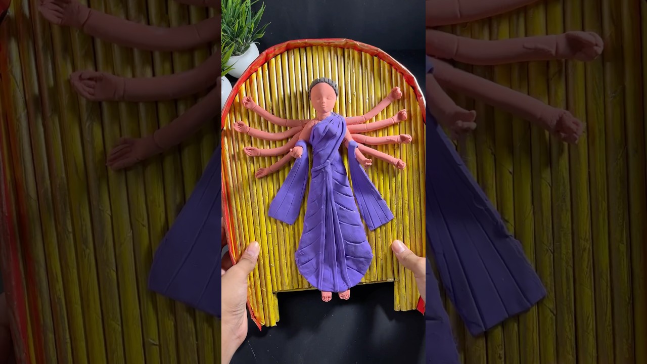 DIY clay durga maa idol part 1 