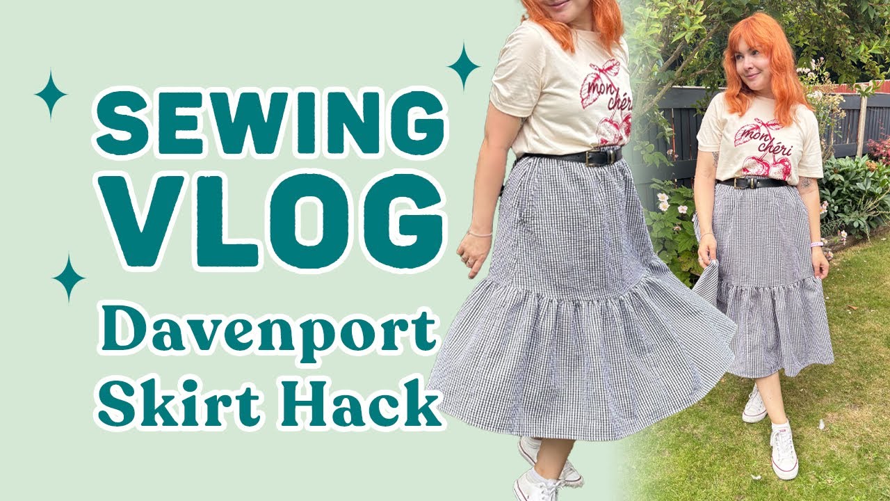 Davenport Dress Sewing Pattern Hack | Skirt Sewing Vlog