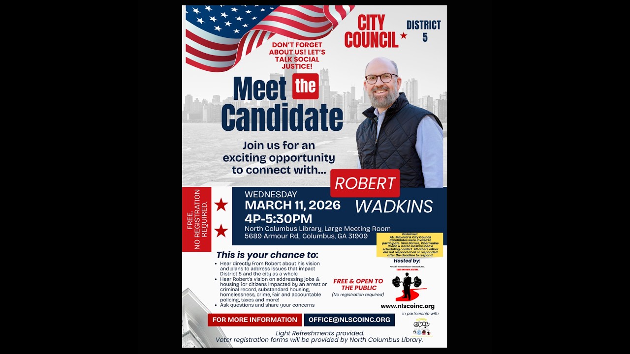 Columbus, GA Candidate Forum (2 of 5)- City Council Dist. 5 Candidate Talks Social Justice- 3/11/26