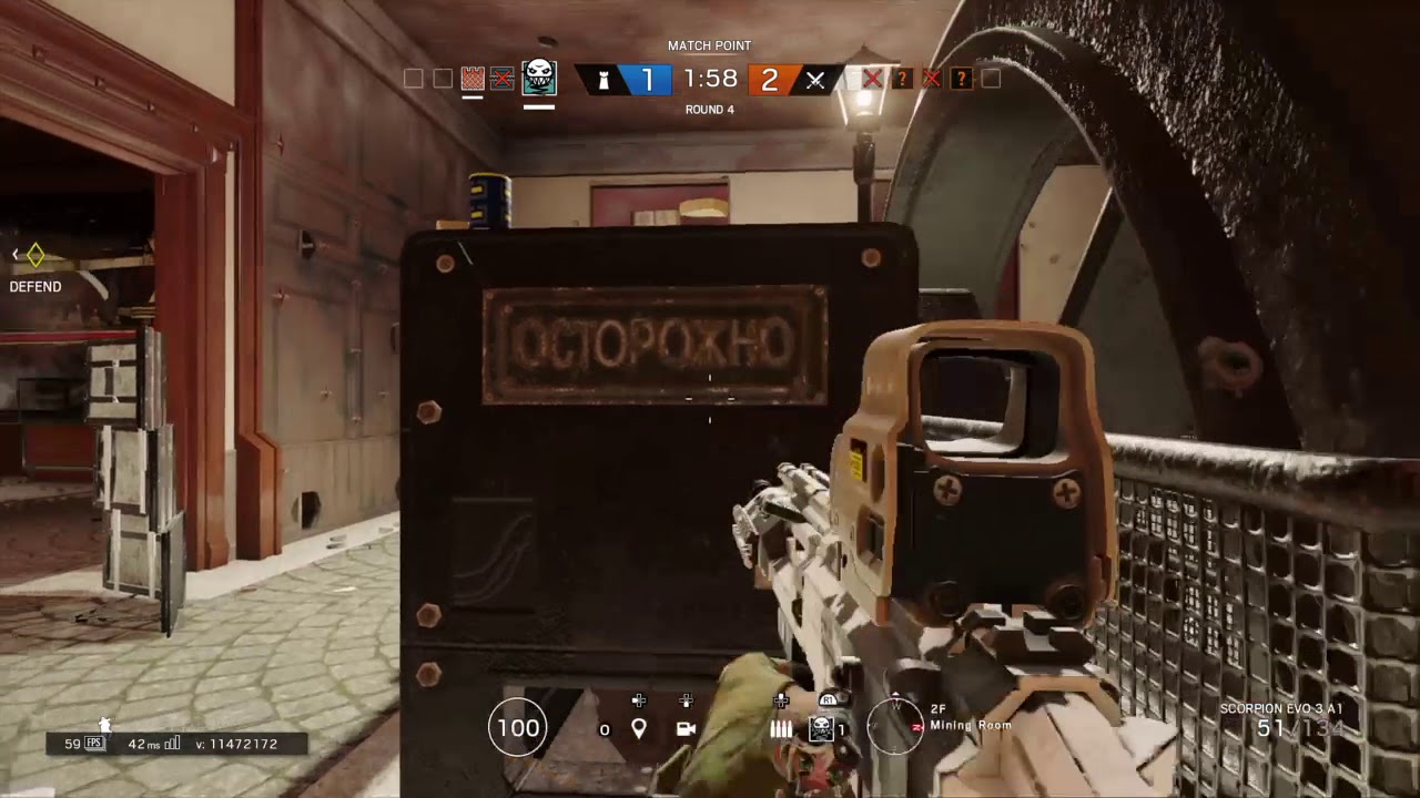 Rainbow Six Siege: 3v4 - 4 kills, 4 headshots