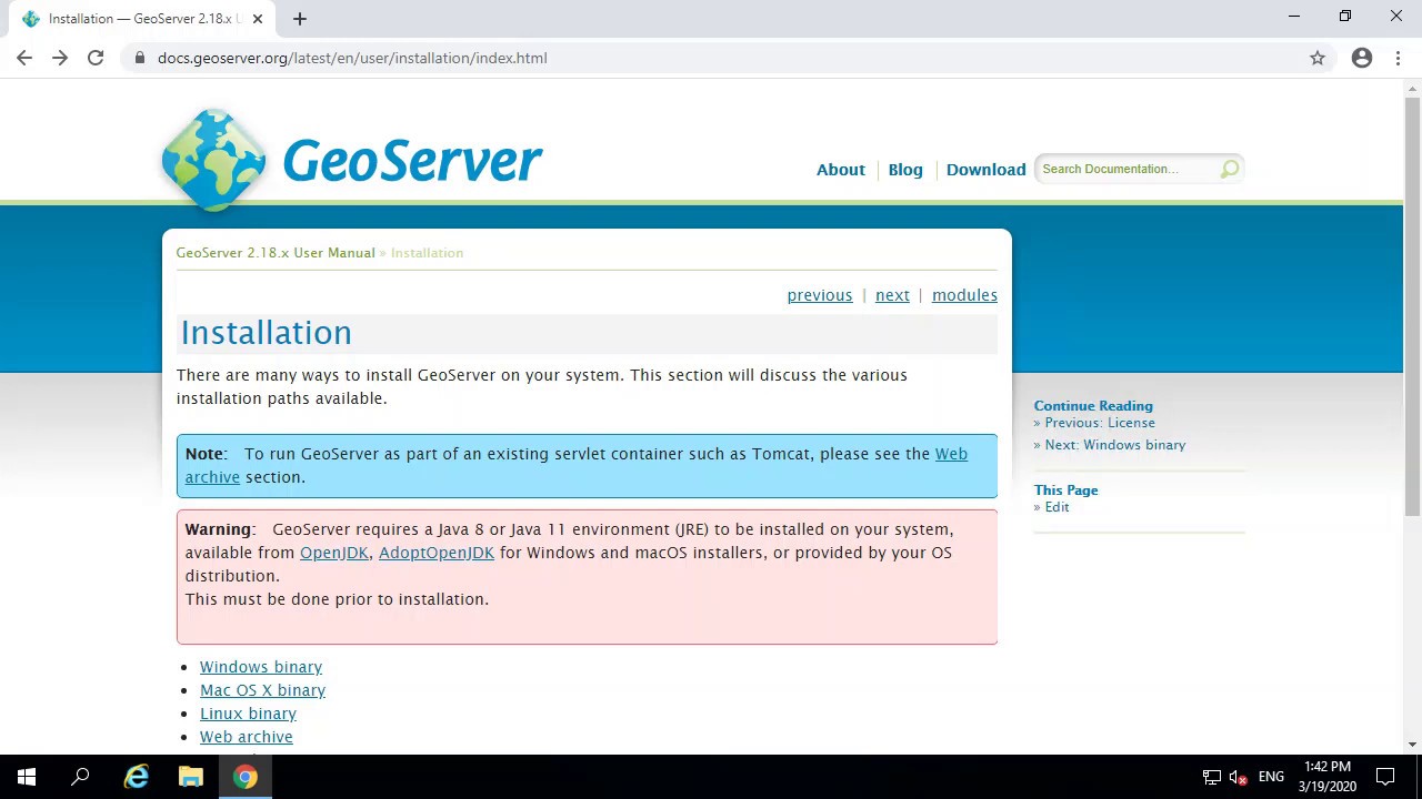 Installing Tomcat and Geoserver on a Windows Server (1 of 4)