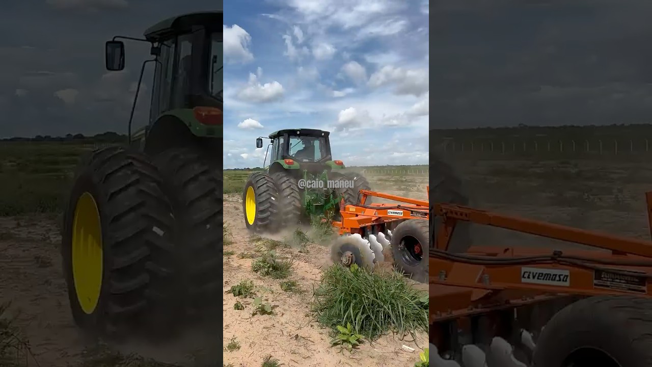 John Deere 6190M puxando Grade 16X36  #johndeere #trator #agro #agriculture