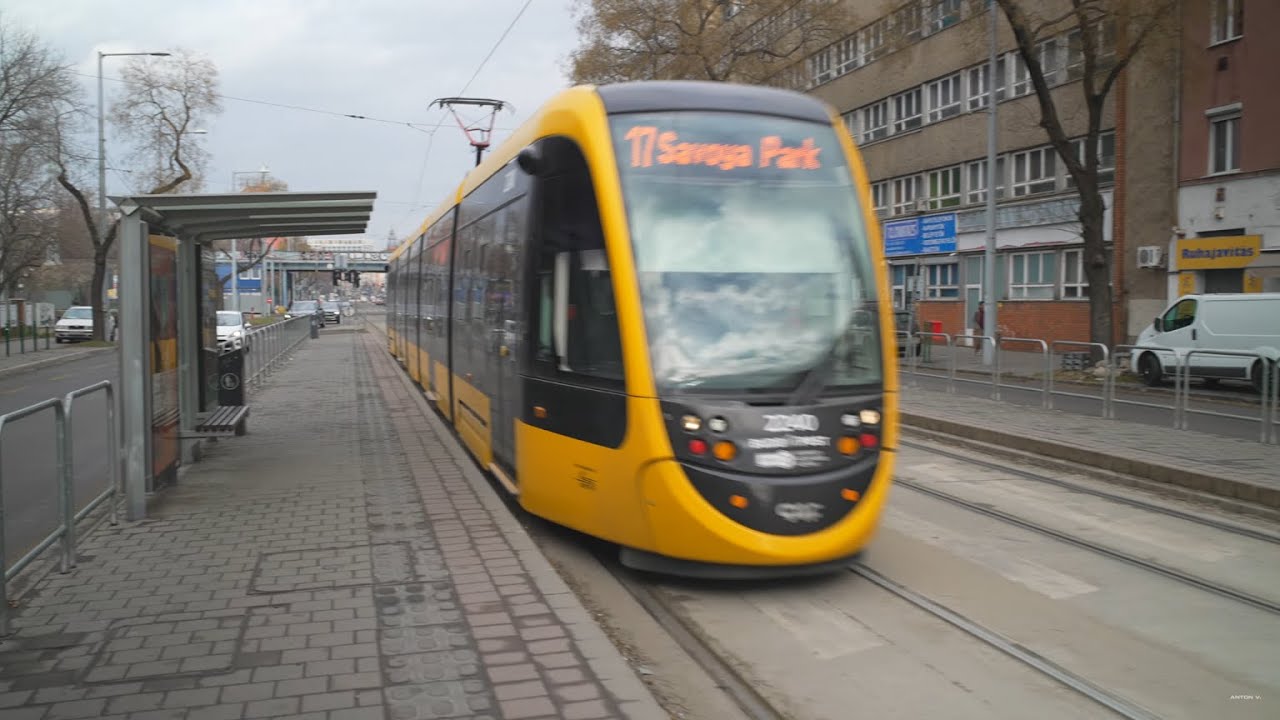 Hungary, Budapest, tram 17 ride from Csonka János tér to Fonyód utca