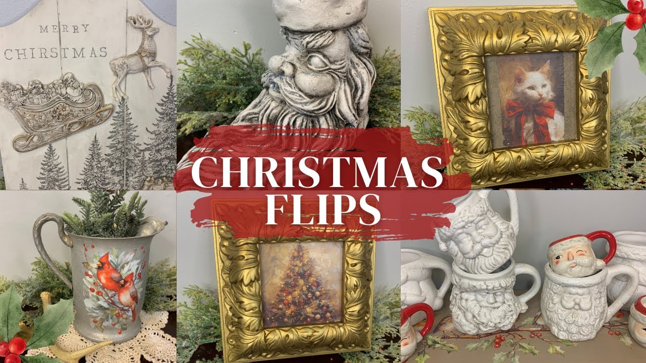 Christmas DIY 2024- Christmas Thrift Flips using NEW IOD Christmas release