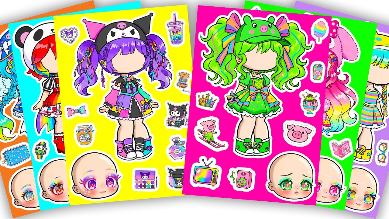 💖Paper DIY💖 Sanrio Cute Series X Gacha Sticker Book #Kuromi #Melody #paperdiy #gachalife #asmr