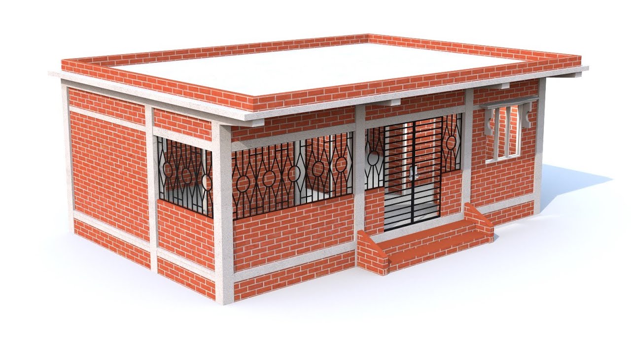 2 bedroom small house design | village style house design | 2 bhk village house plan