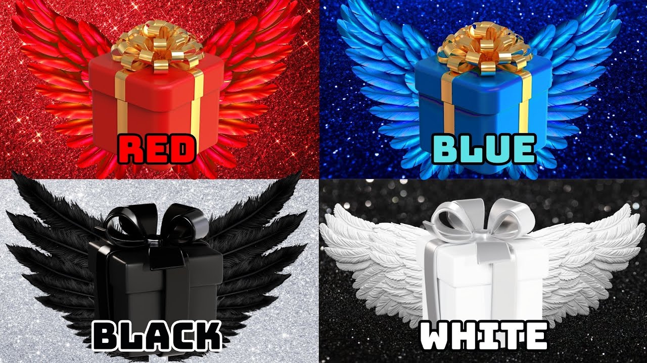 Choose Your Gift from 4 🎁😍 Red, Blue, Black or White ❤️💙🖤🤍 How Lucky Are You? 😱 GlamQuiz
