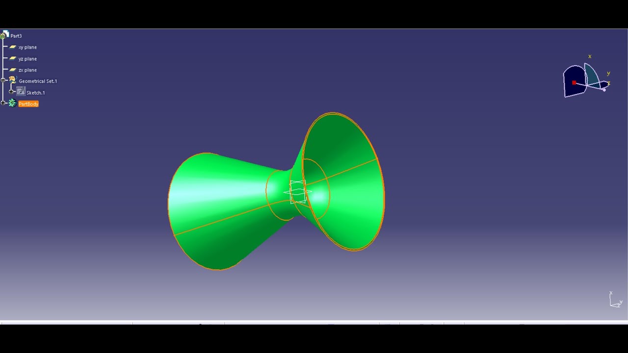 #Learn_With_Suraj How to design 3D C-D Nozzle in CATIA V5 Converging-Diverging 'de Laval' nozzle