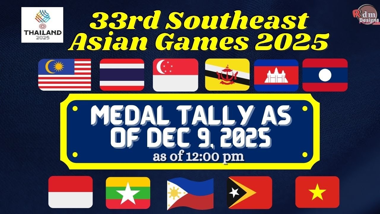 33rd Sea Games Medal Tally as of Dec 9, 2025, 12:00pm | Sea Games 2025 | Southeast Asian Games