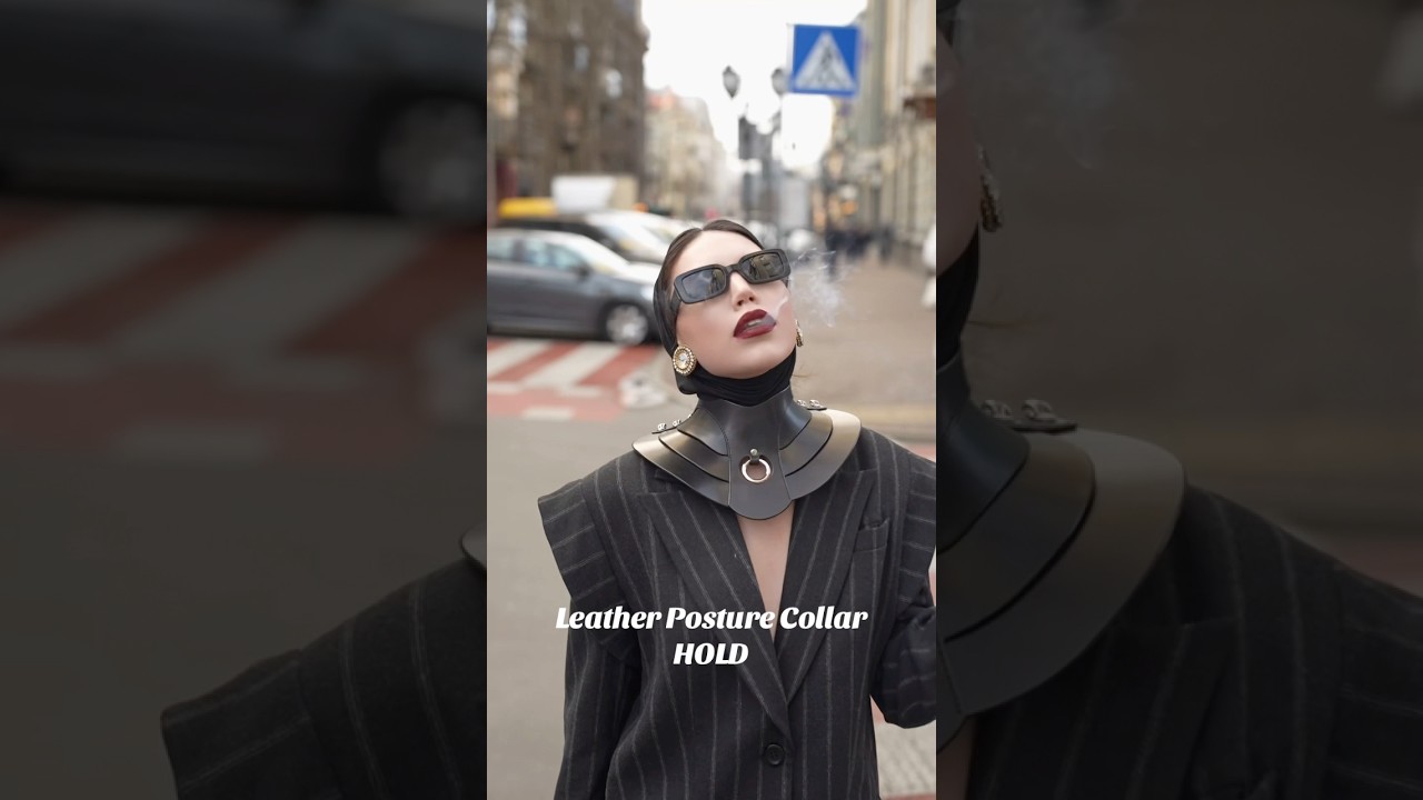 Embrace the fusion of elegance and control with Posture Collar HOLD#leather #leathercollar #restrict