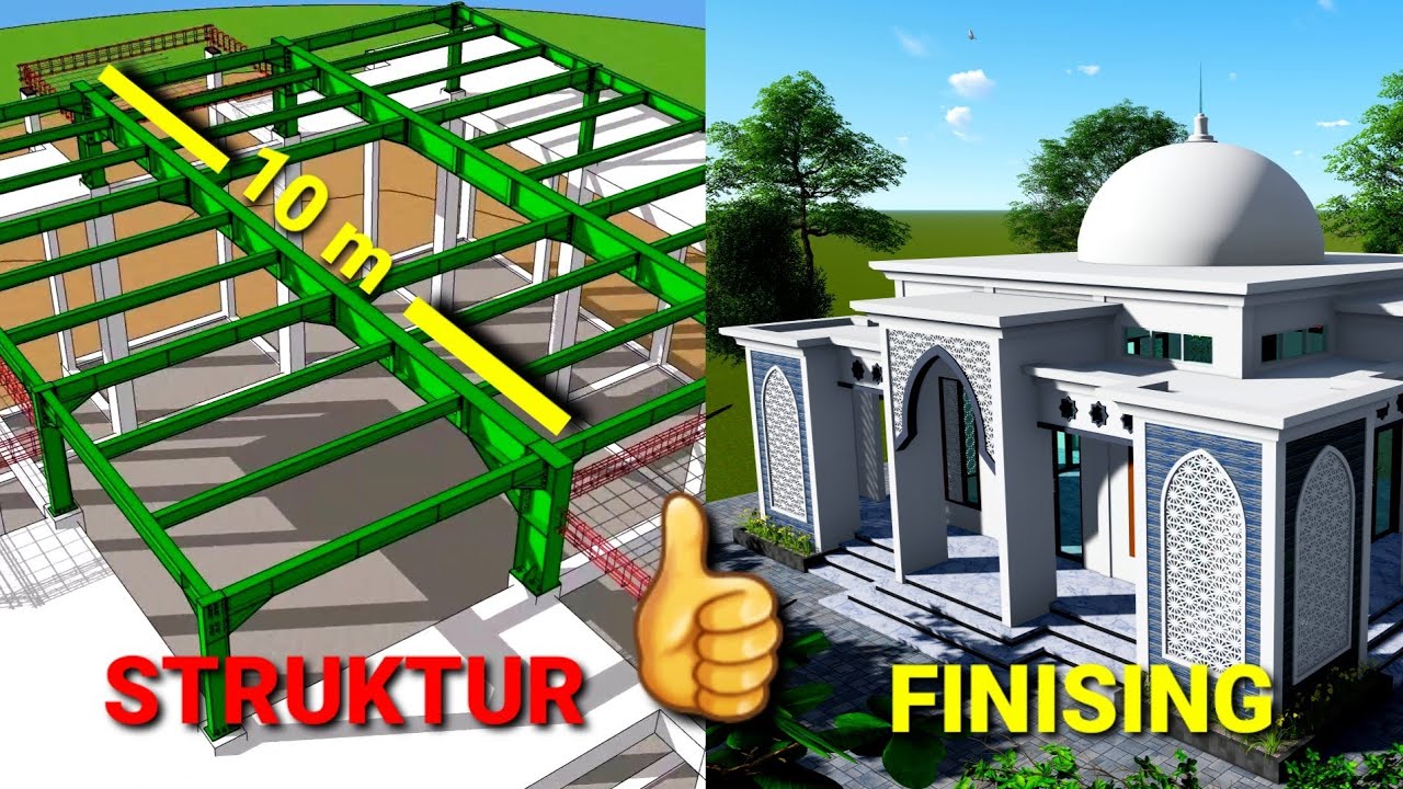 TAHAPAN PEMBANGUNAN MASJID DARI AWAL | 15 x 15 | STRUKTUR - FINISING