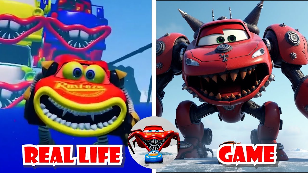McQueen Car Eater Monster In Real Life! | All Eater Monster | Tiles Hop EDM Rush
