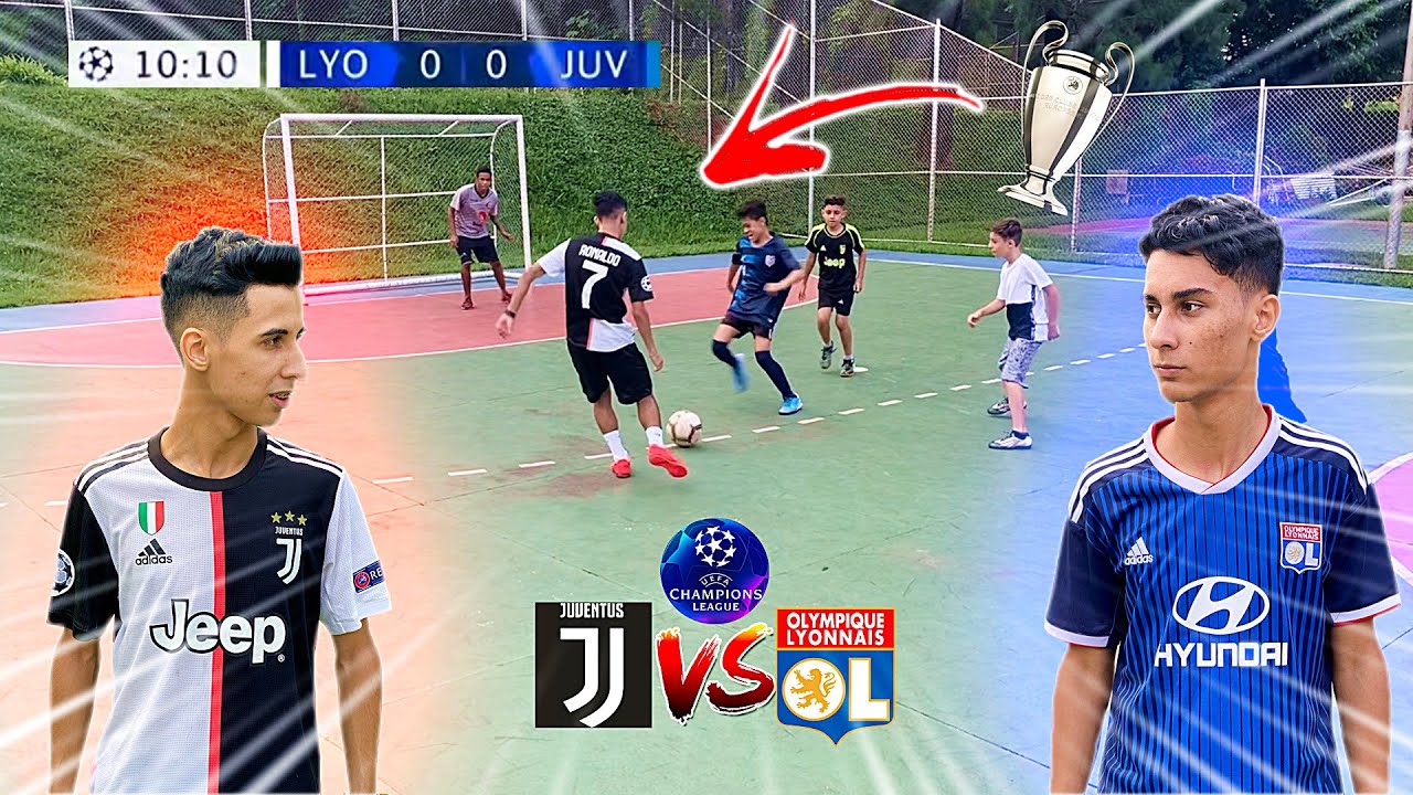 UEFA CHAMPIONS LEAGUE JUVENTUS vs LYON JOGO 5 vs 5 DESAFIOS DE FUTEBOL 2020 ‹ Rikinho ›