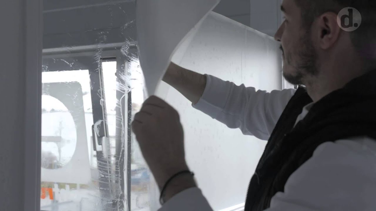 Montageanleitung Milchglasfolie nass verkleben auf Fensterscheibe