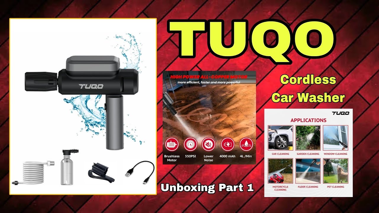 TUQO Cordless High Pressure Washer 😊😎 best cordless car washer 2024 & 2025