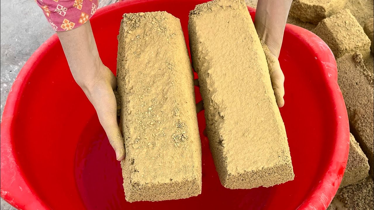 New || Hbd 🥳 @Ayeshakhankhattak27341 Yellow block texture Bars Water crumbling and dipping asmr