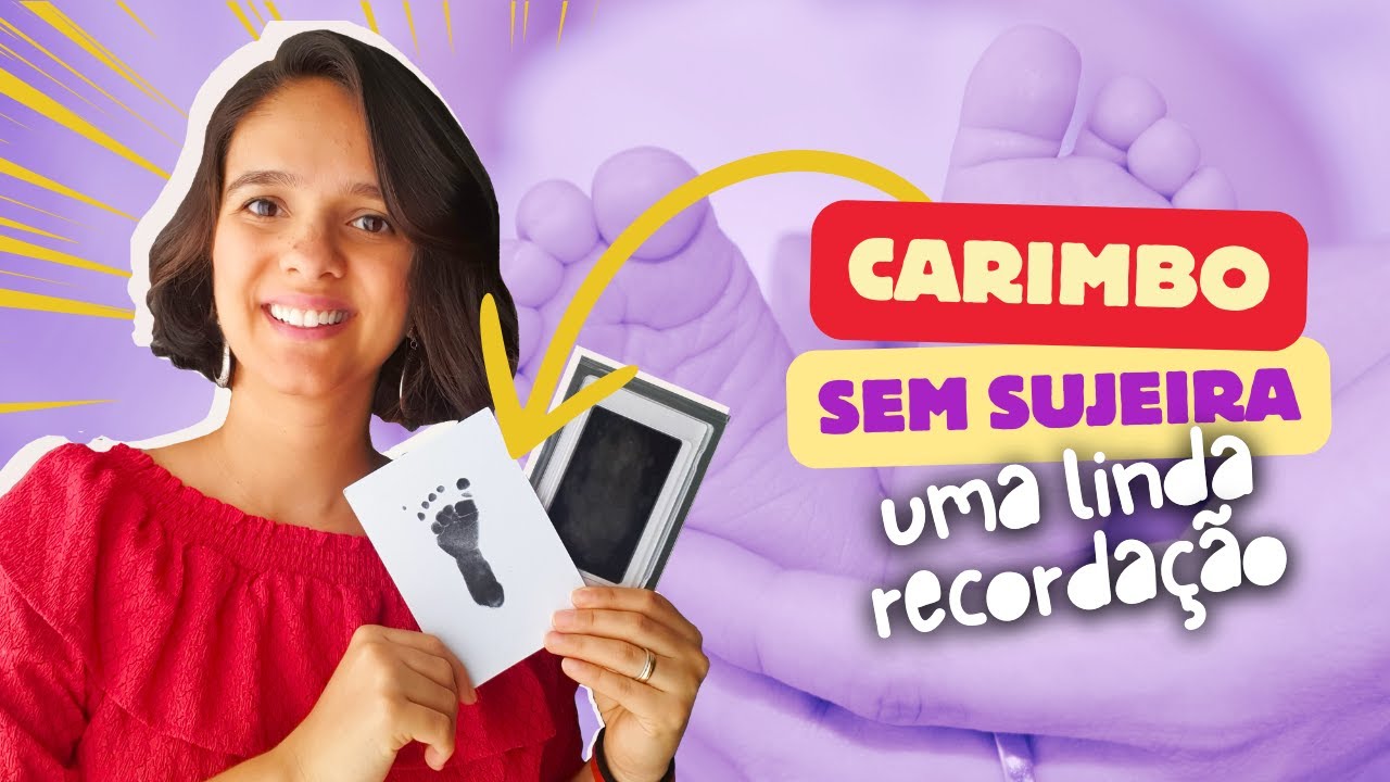COMO CARIMBAR MÃO E PÉ DO BEBÊ SEM FAZER SUJEIRA | Dicas para usar carimbo seguro para bebês