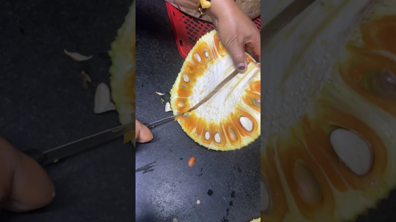 cutting jackfruit #naturallife #naturalrurallife #satisfying #asmr #shortvideo #short