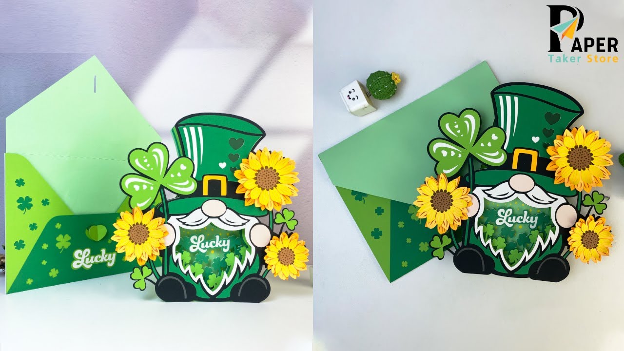 How To Make Paper Cut Pop up Patrick's Day Gnome