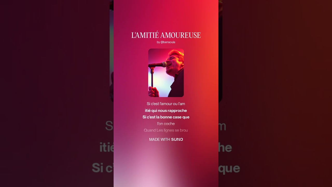 L'AMITIÉ AMOUREUSE🎤 #chanteurfrançais #francechansons #chansonfrancaise #viralmelody