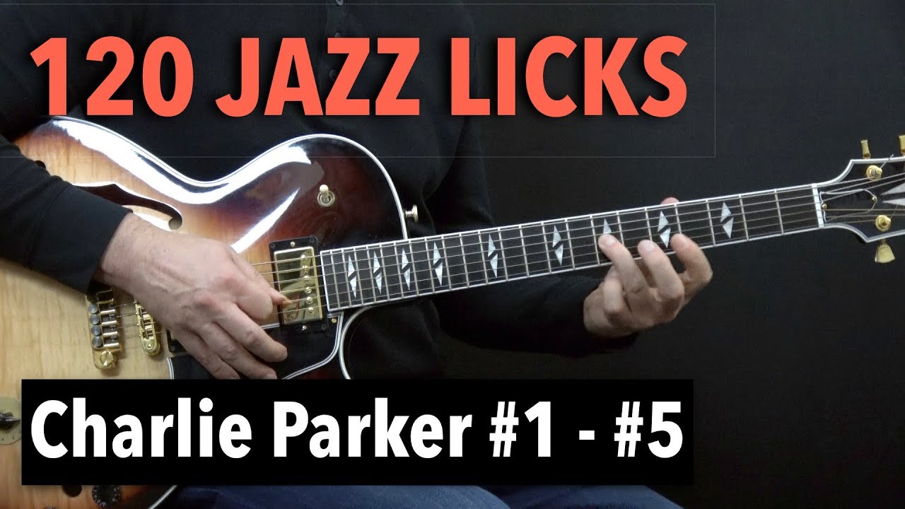 5 Bebop Jazz Guitar Licks - Charlie Parker Style - Part 1 (Lick #1 -#5)