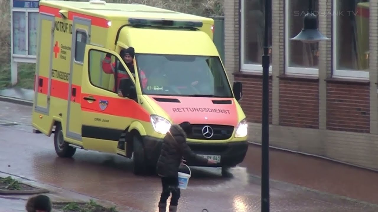 Juist - Eisregen - extreme Glätte - Juister helfen DRK Rettungsdienst - 03.01.2016