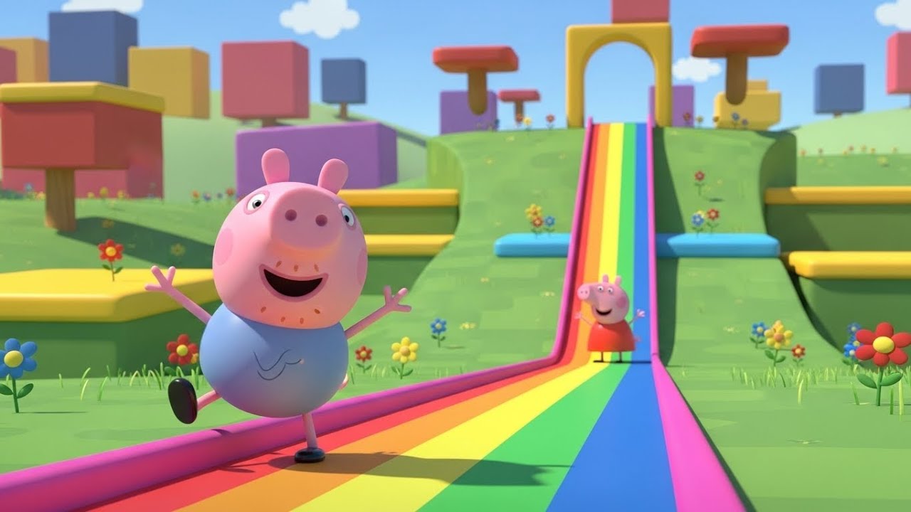 Peppa Pig Escorregou no Escorregador Arco-Íris | Rimas e Canções Infantis
