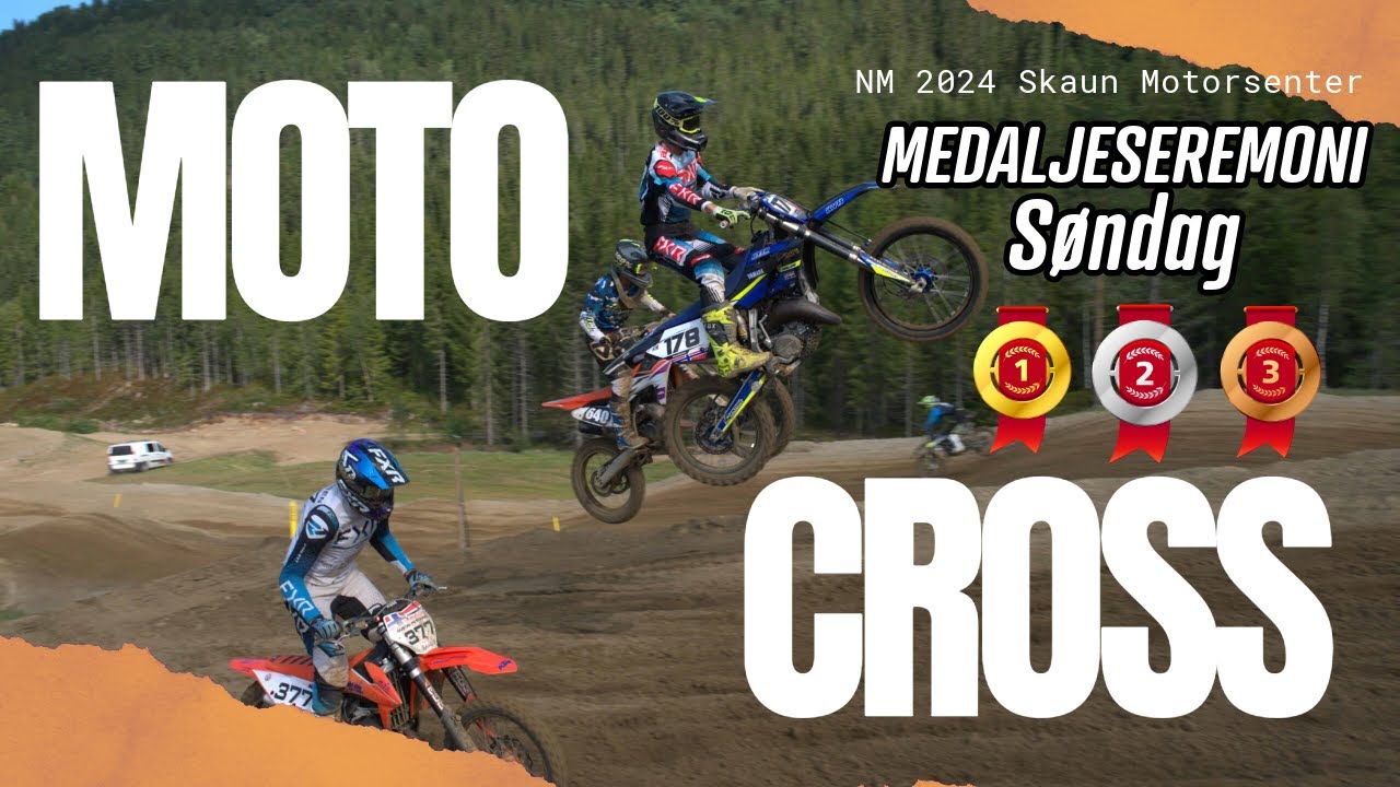 Medaljeseremoni 2/2 Motorcross NM 2024 på Skaun Motorsenter